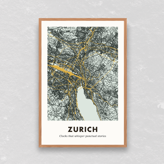 Zurich City Map - Printed