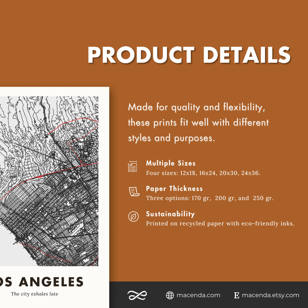 Los Angeles City Map - Printed