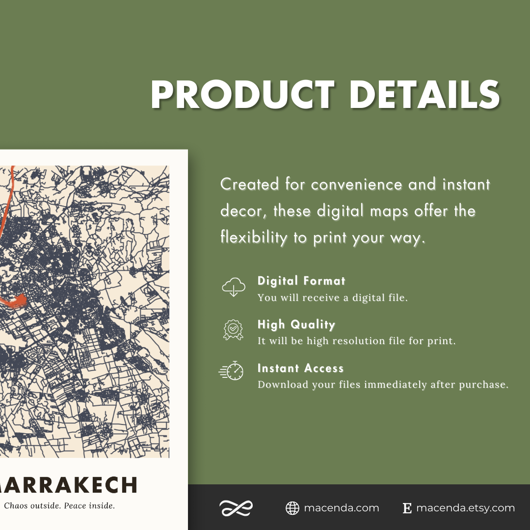 Marrakesh City Map - Digital