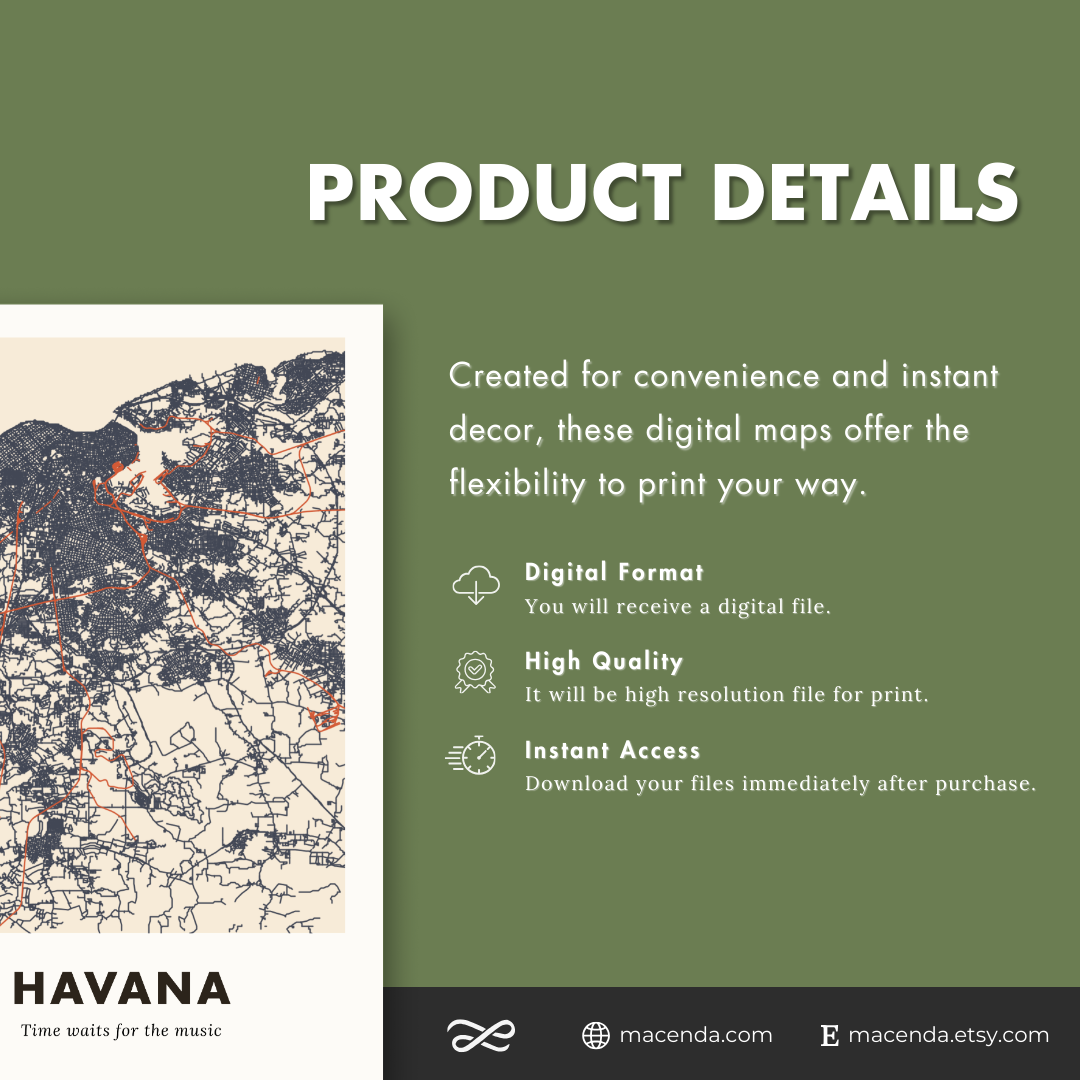 Havana City Map - Digital