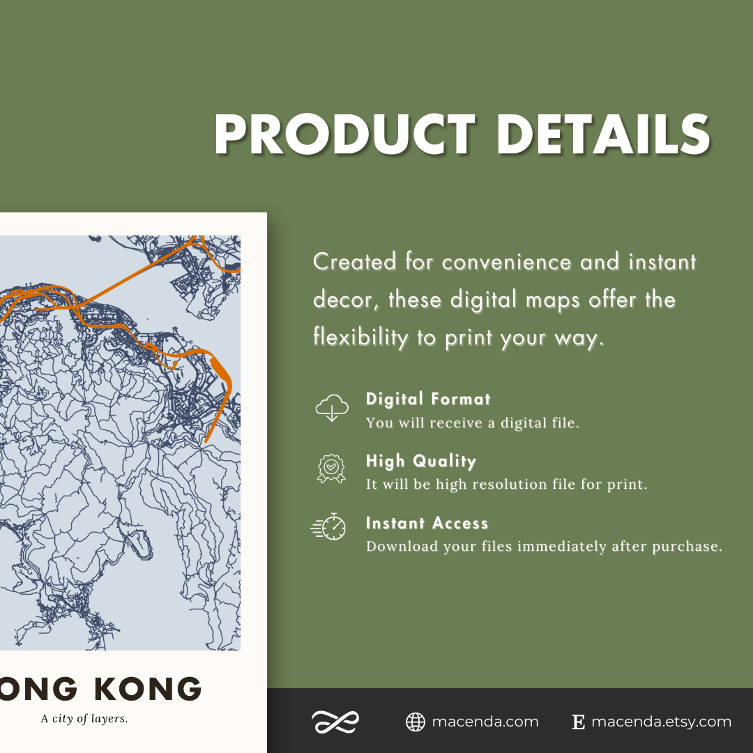 Hong Kong City Map - Digital