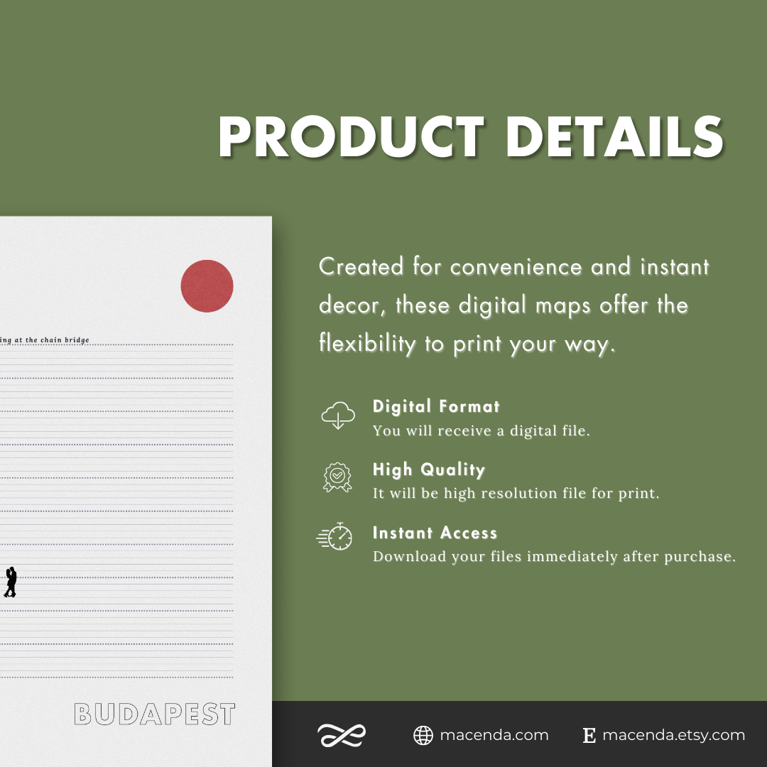 Budapest Bridge Poster - Digital