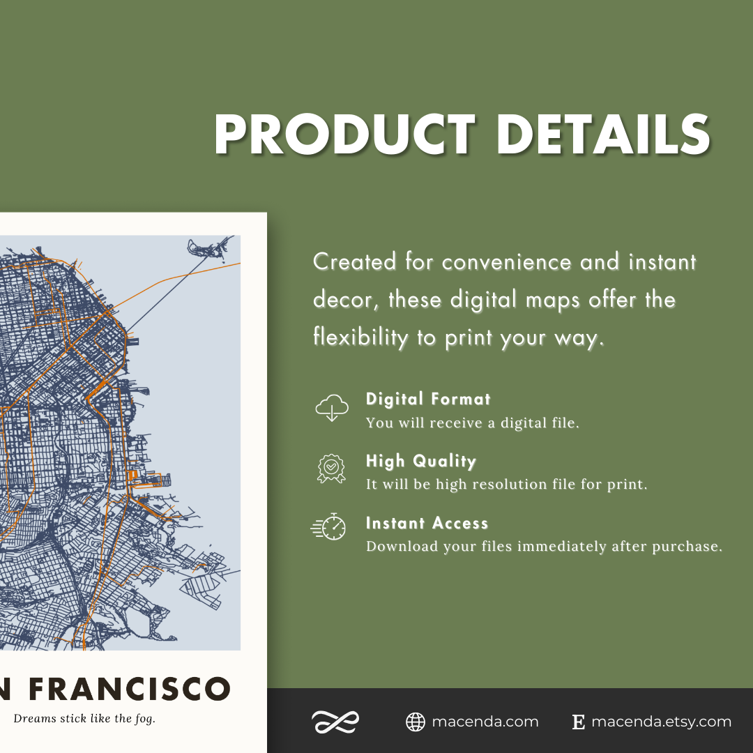 San Francisco City Map - Digital