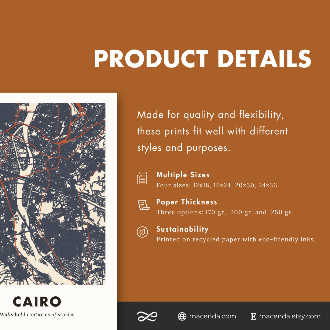 Cairo City Map - Printed