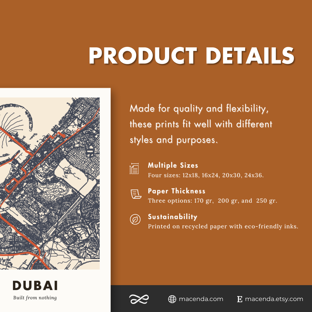 Dubai City Map - Printed