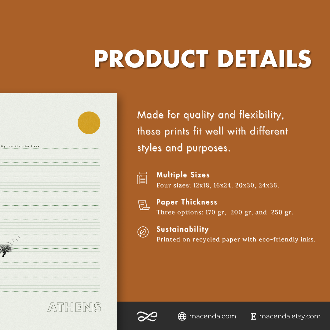 Athens Olive Poster - Printed