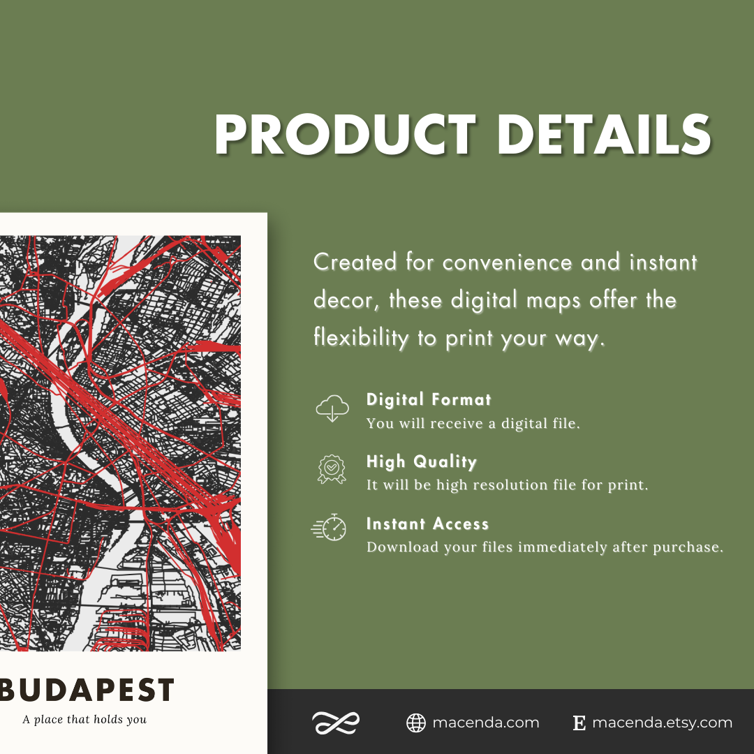 Budapest City Map - Digital