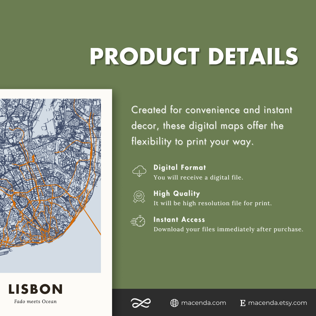 Lisbon City Map - Digital