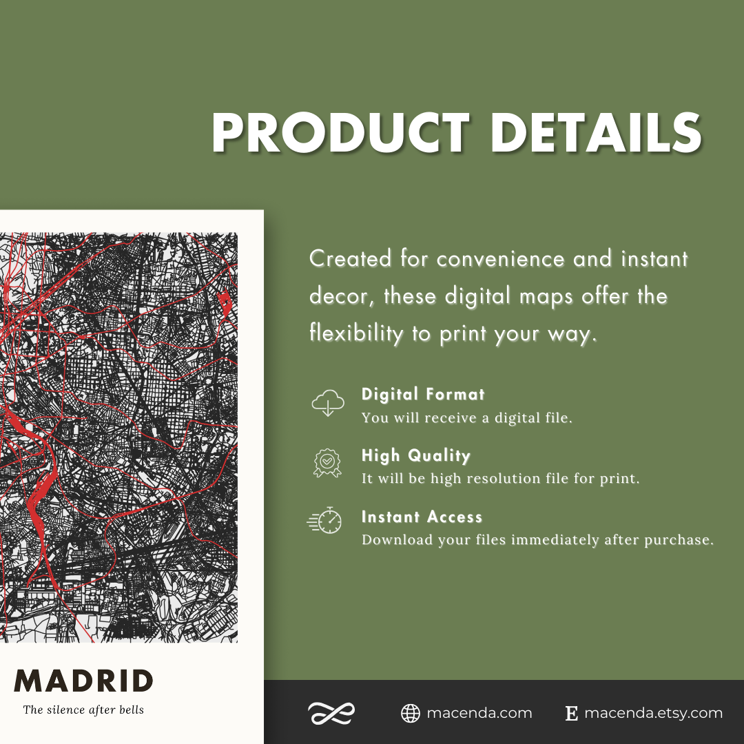 Madrid City Map - Digital