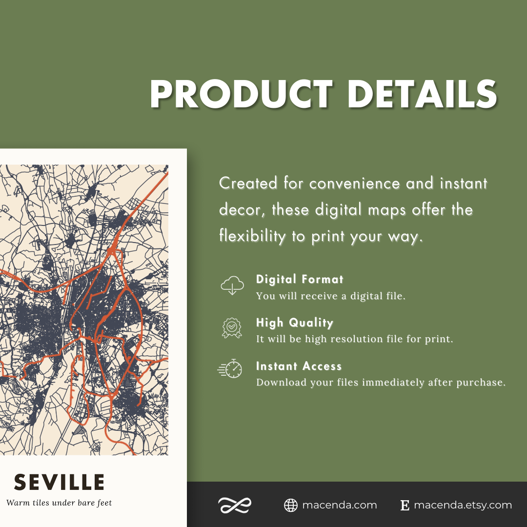 Seville City Map - Digital