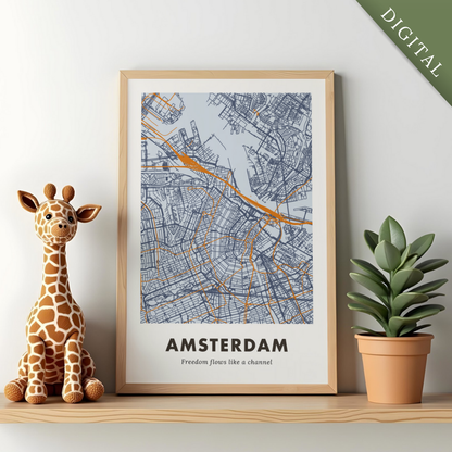 Amsterdam City Map - Digital