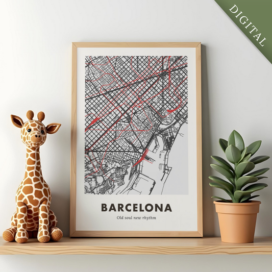 Barcelona City Map - Digital