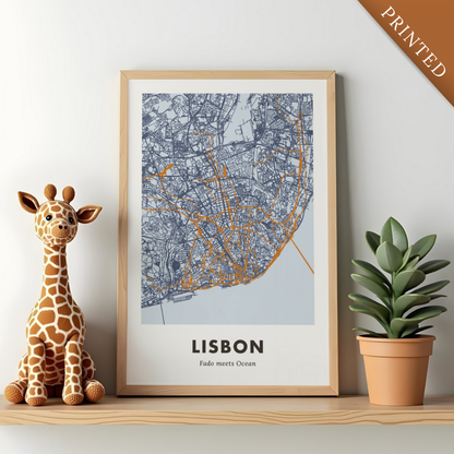 Lisbon City Map - Printed