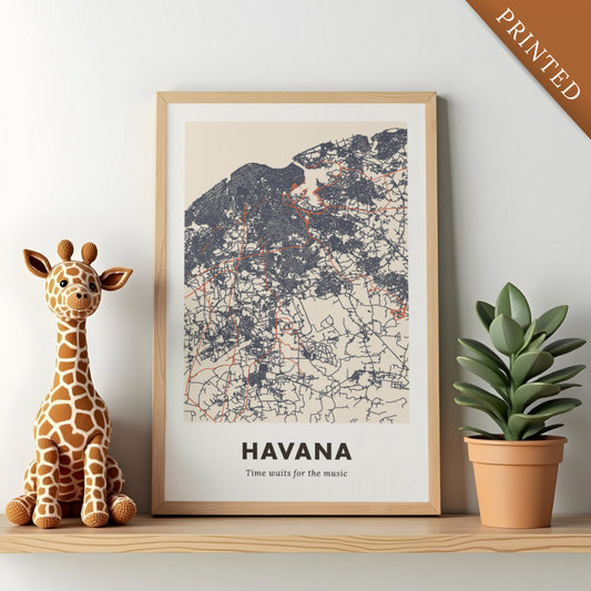 Havana City Map - Printed