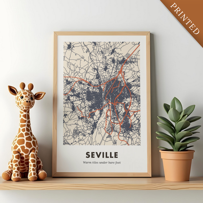 Seville City Map - Printed