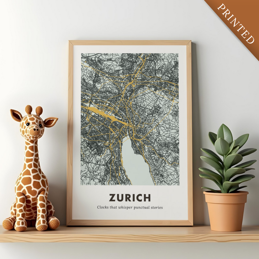 Zurich City Map - Printed