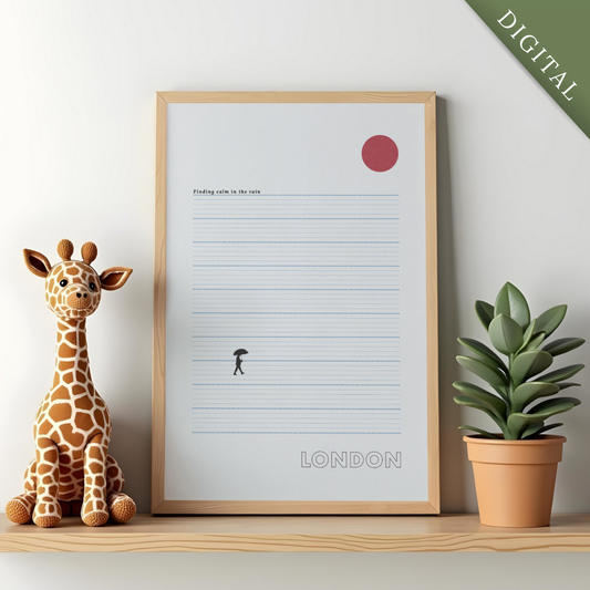 London Rain Poster - Digital