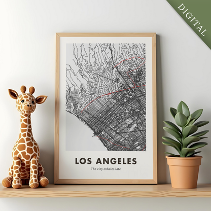 Los Angeles City Map - Digital