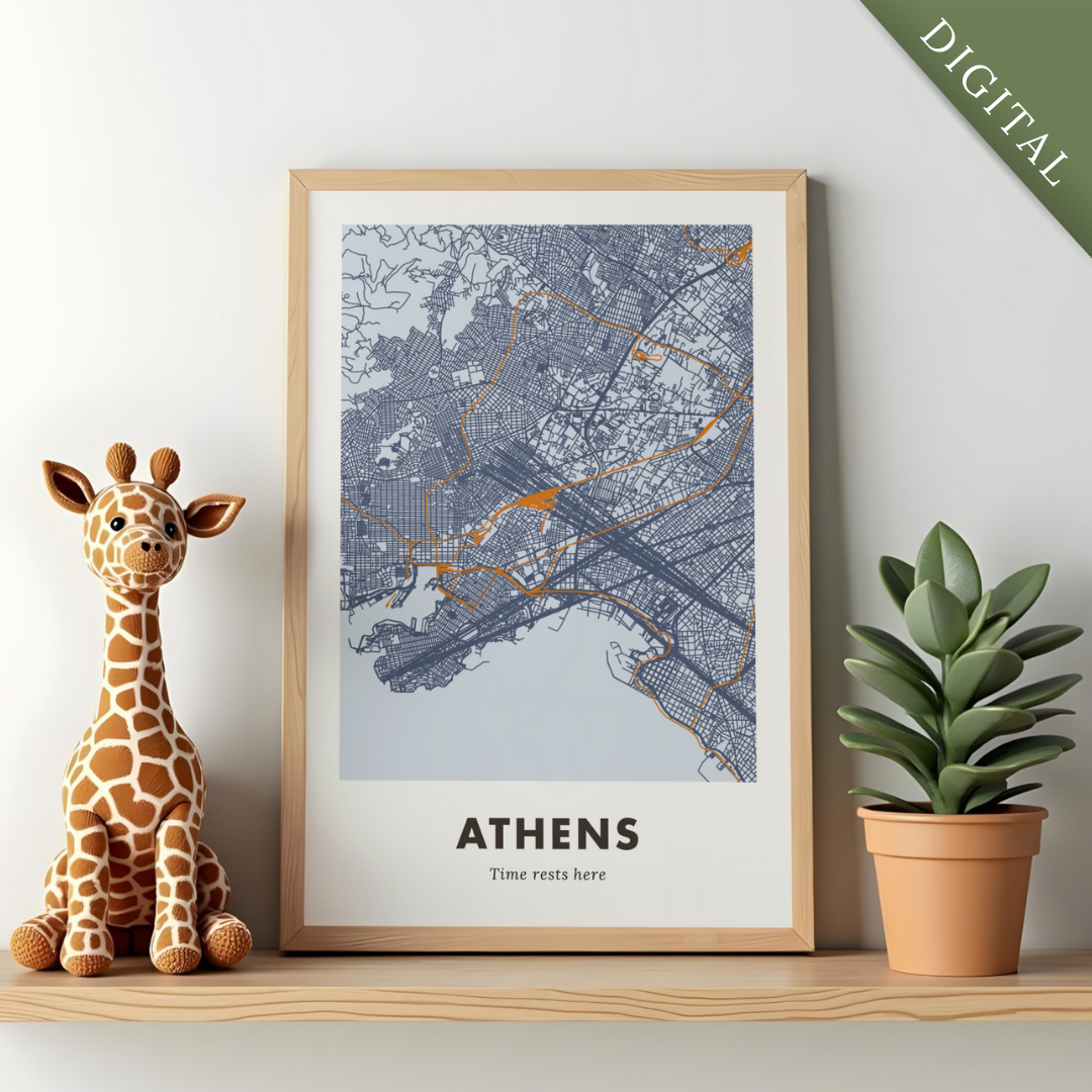 Athens City Map - Digital