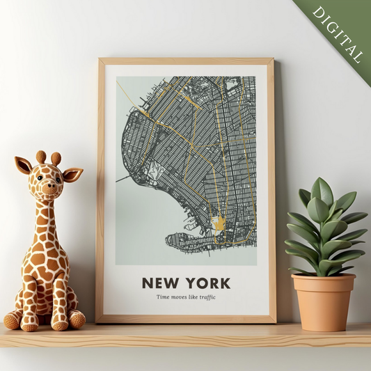 New York City Map - Digital