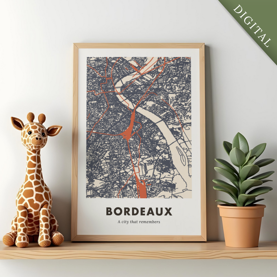 Bordeaux Map Poster - Digital