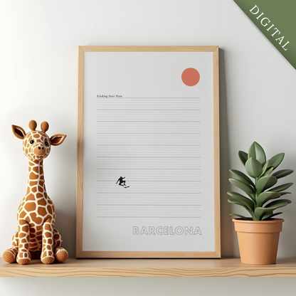 Barcelona Flowing Poster - Digital