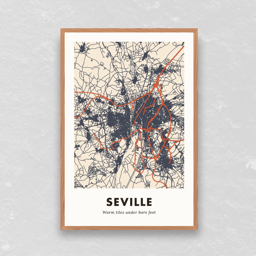 Seville City Map - Printed