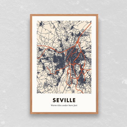 Seville City Map - Printed