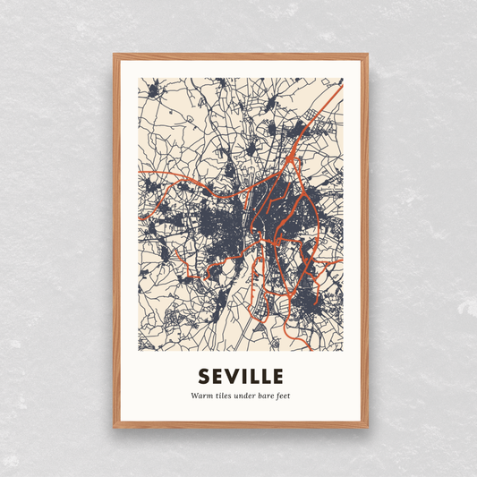 Seville City Map - Printed