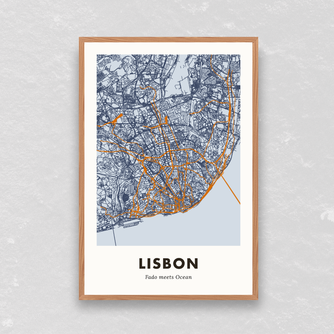 Lisbon City Map - Printed