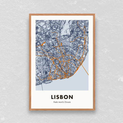 Lisbon City Map - Printed