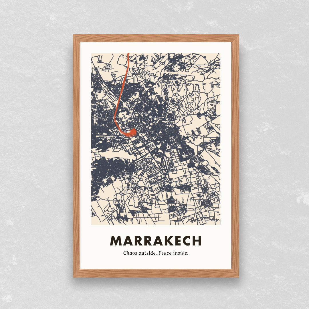 Marrakesh City Map - Printed