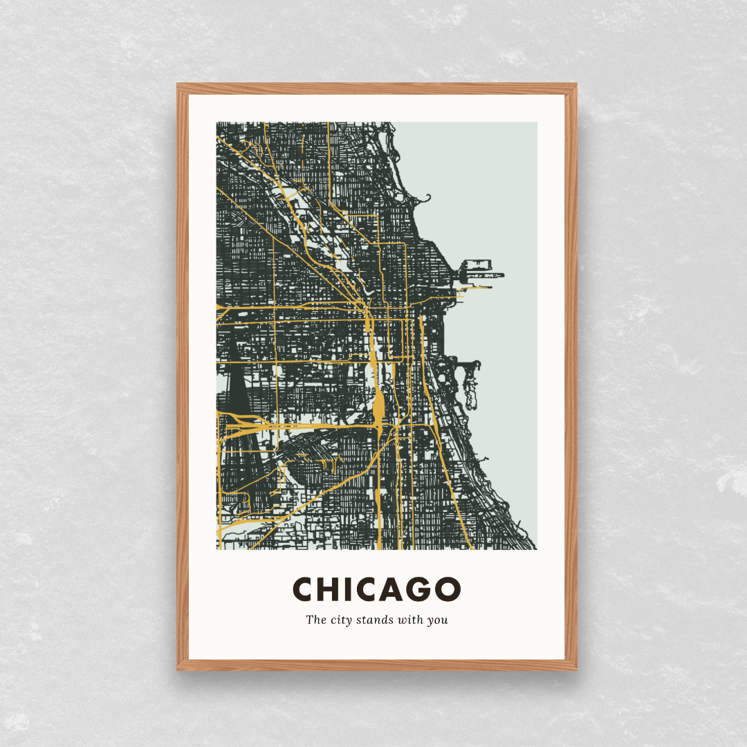 Chicago City Map - Printed