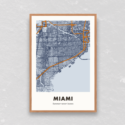 Miami City Map - Printed