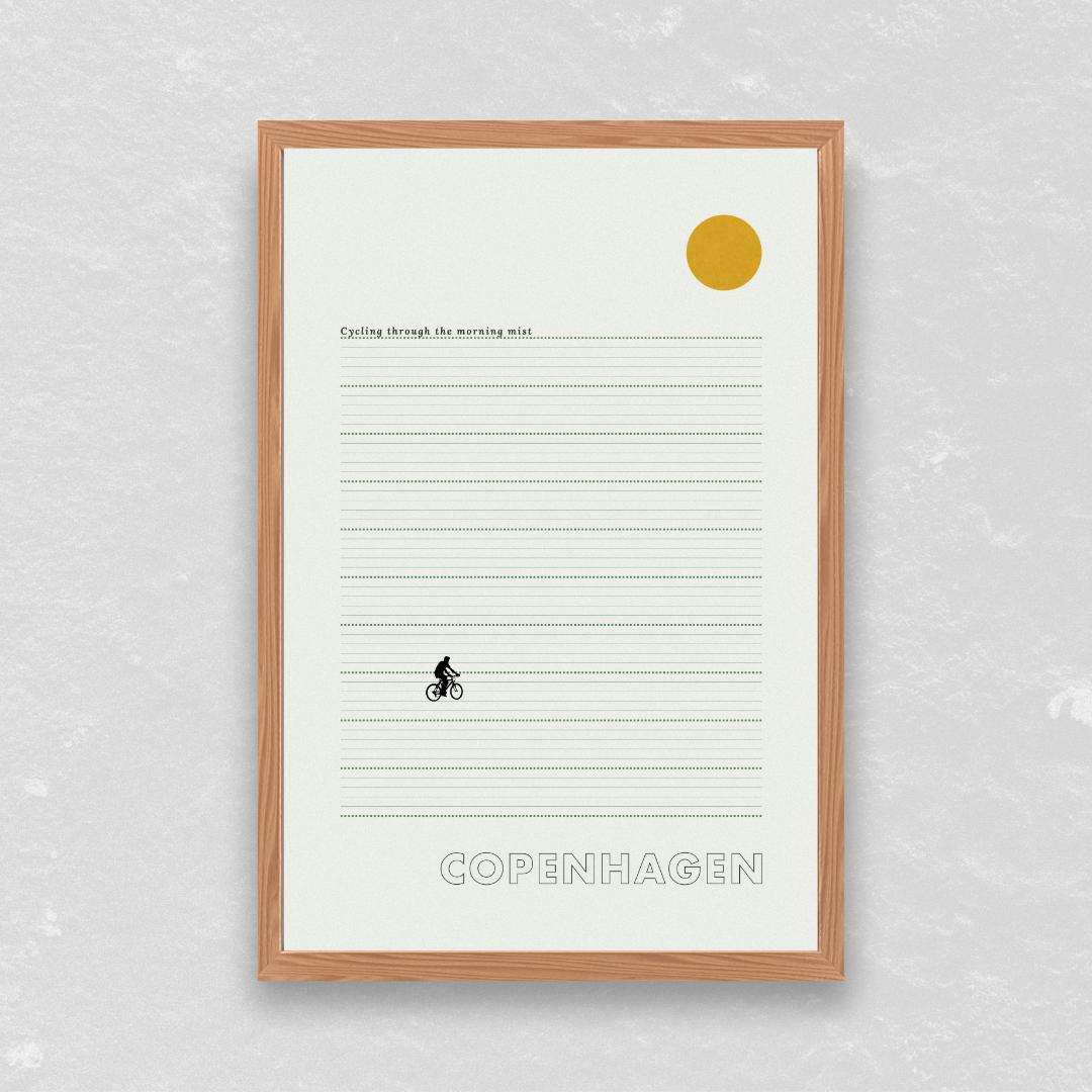 Copenhagen Cycle Poster - Printed