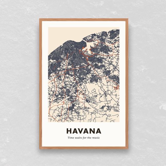 Havana City Map - Printed