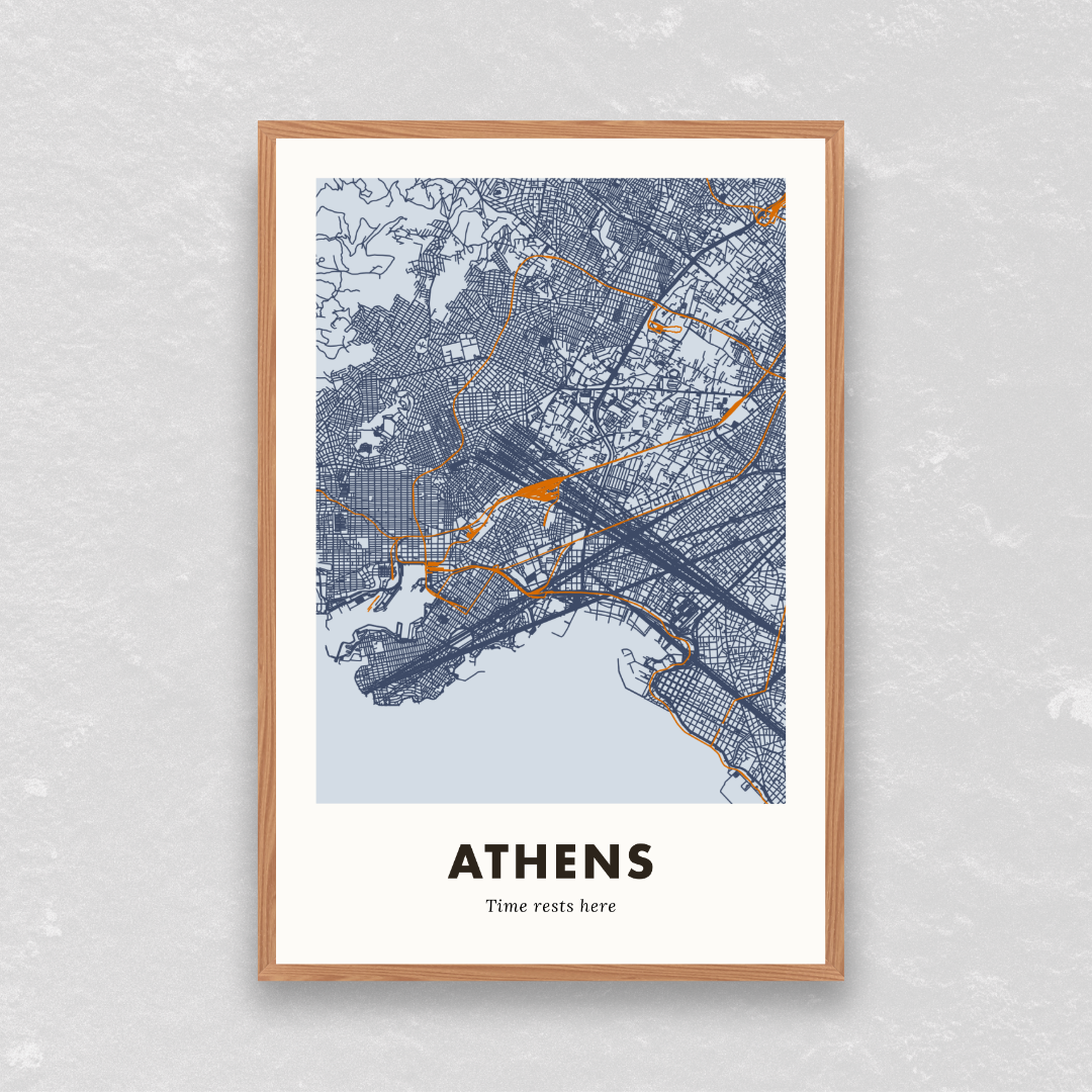 Athens City Map - Digital