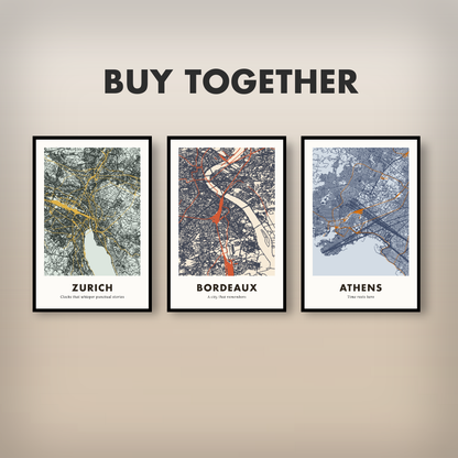 Bordeaux City Map - Printed