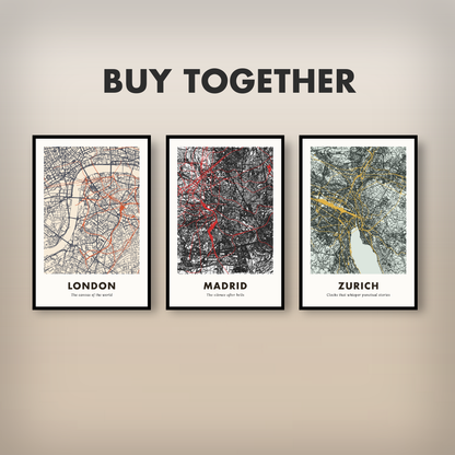 Madrid City Map - Printed