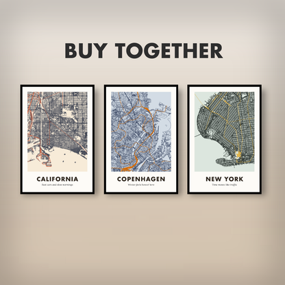 Copenhagen City Map - Printed