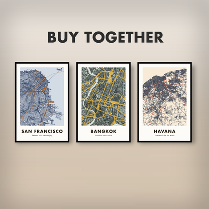 Bangkok City Map - Printed