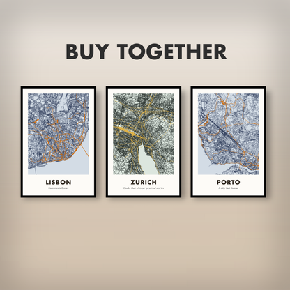 Zurich City Map - Printed