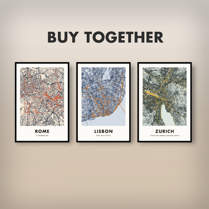 Lisbon City Map - Printed
