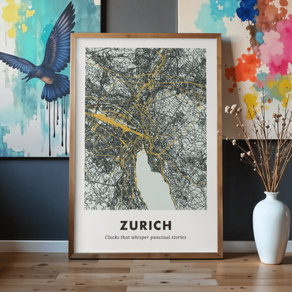 Zurich City Map - Printed