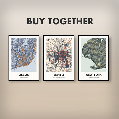 Seville City Map - Printed