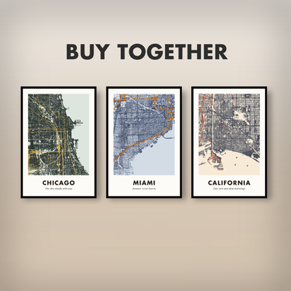 Miami City Map - Printed