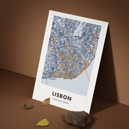 Lisbon City Map - Printed