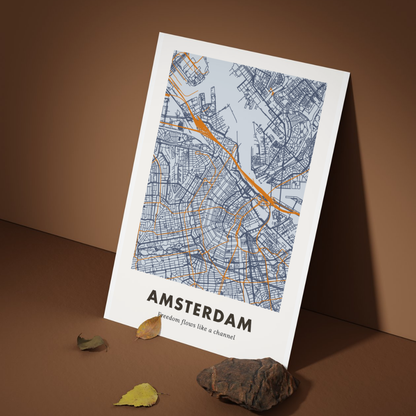 Amsterdam City Map - Printed