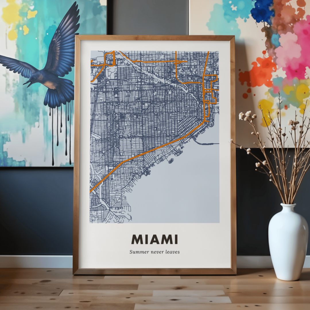 Miami City Map - Printed