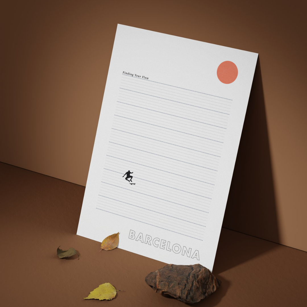 Barcelona Flowing Poster - Printed